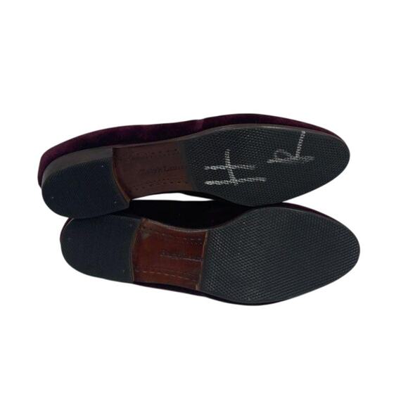 Ralph Lauren Velvet Crest Loafers Burgundy Smoking Slipper - Picture 3 of 6